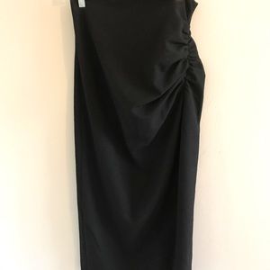 Zara side ruched midi skirt